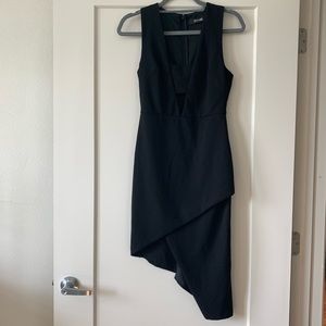 DO + BE Asymmetrical Cut Out Black Dress Size S